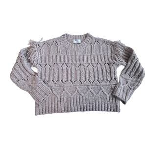 Old Navy Women's Sweater Size XS Brown Pullover Fringe Textured  Recycled Knit